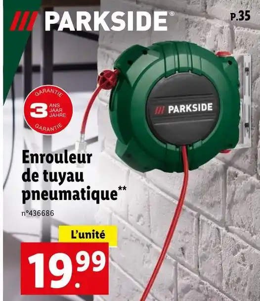 PARKSIDE® Enrouleur De Tuyau D'air Comprimé PDST 20 A1 20 M