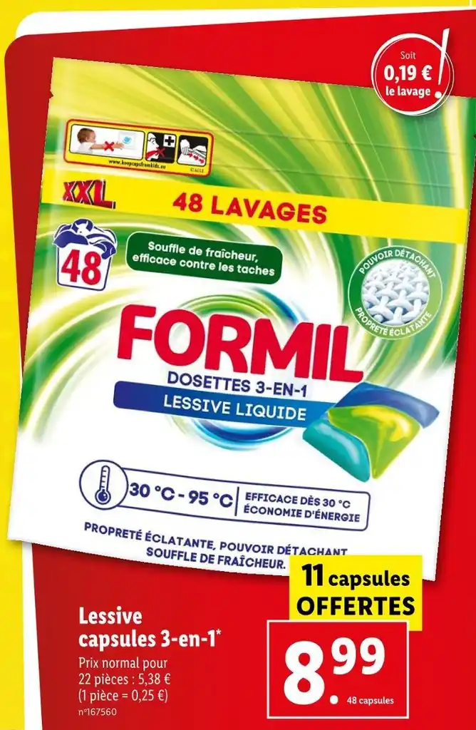 FORMIL Lessive capsules 3-en-1