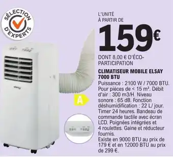 CLIMATISEUR MOBILE ELSAY 7000 BTU — free download