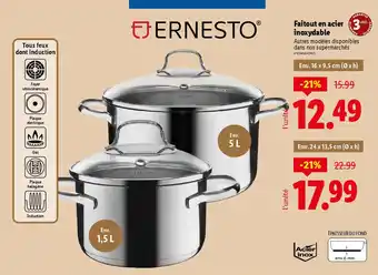 Faitout En Acier Inoxydable 32 Cm - Compatible Induction - Fond épais - Idéal Pour Fondue, Hot Pot, Plats Familiaux